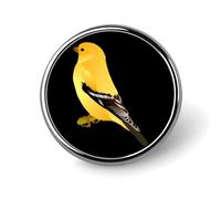 Washington Goldfinch Birds Unisex Novelty Brooches & Pins Round Metal Lapel Badge for Clothing Shawl Hat