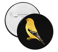 Washington Goldfinch Birds Unisex Novelty Brooches & Pins Round Tinplate Lapel Badge for Clothing Shawl Hat