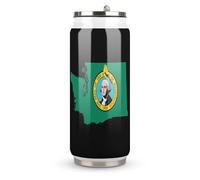 Washington Goldfinch Flag Stainless Steel Coke Tumbler Vacuum Insulated Beverage Cup Travel Coffee Mug with Lid Straw 500ml