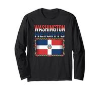 Washington Heights New York Dominican Republic Flag Pride Long Sleeve T-Shirt
