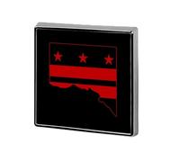 Washington Map Flag Square Metal Brooches 1 Inch Decorative Badges Exquisite Decorations Pins for Clothing