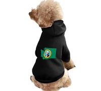 Washington Map with Flag Dog Hoodie L | Warm Pet Clothes Comfort Sweatshirt Outfit for Cats Dogs