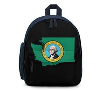 Washington Map with Flag Simple Backpacks Casual Daypacks Lightweight Rucksack for Camping Hiking Travel