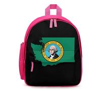 Washington Map with Flag Simple Backpacks Casual Daypacks Lightweight Rucksack for Camping Hiking Travel