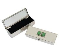 Washington Metal Lipstick Case with Mirror Silver Personalised Engraving Gift AS39
