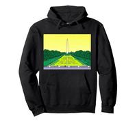 Washington Monument Algae Satire Retro Pop Art Graphic Pullover Hoodie