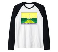 Washington Monument Algae Satire Retro Pop Art Graphic Raglan Baseball Tee