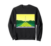 Washington Monument Algae Satire Retro Pop Art Graphic Sweatshirt