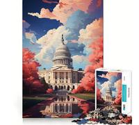 WASHINGTON Oil Painting Jigsaws for Adults1000 Pieces Brain Memory Game Fine Cut Premium Finishing Engaging Way to Pass Free Hours (50x75cm)
