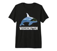 Washington Orca Whale Pacific Northwest Mountain Ocean Premium T-Shirt