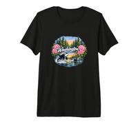 Washington Orca Whales Rhododendrons Premium T-Shirt