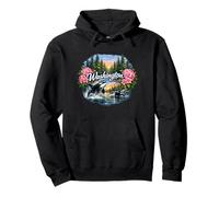 Washington Orca Whales Rhododendrons Pullover Hoodie