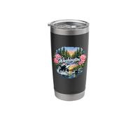Washington Orca Whales Rhododendrons Stainless Steel Insulated Tumbler