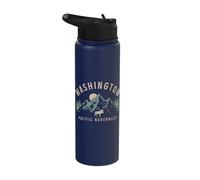 Washington PNW Moose Pacific Northwest Souvenir Pride Stainless Steel Insulated Water Bottle