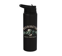 Washington PNW Moose Pacific Northwest Souvenir Pride Stainless Steel Insulated Water Bottle