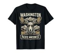 Washington PNW Pacific Northwest Moose Vintage Souvenir T-Shirt