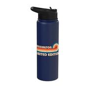 Washington Retro 70s 80s Sunset Stripe Stainless Steel Insulated Water Bottle