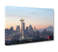 Washington Seattle Skyline USA Vol.2 Canvas Print | Gallery Wrapped 30mm Frame Wall Art | 20x14 inches | Ready to Hang | Modern Cityscape Picture | Living Room Bedroom Lounge Office