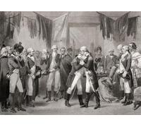 Washington separating from its officers at Fraunces Tavern New York City USA on December 4, 1783. George Washington 1732 - 1799 First President of the United States. After a Painting by Alonzo Chappel
