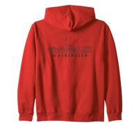 Washington Skyline Design USA D.C. Silhouettes Zip Hoodie