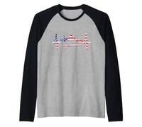 Washington Skyline Heartbeat USA Heart Love Washington Raglan Baseball Tee