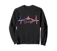 Washington Skyline Heartbeat USA Heart Love Washington Sweatshirt