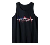Washington Skyline Heartbeat USA Heart Love Washington Tank Top