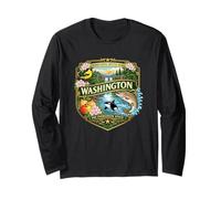 Washington Souvenir State Symbols Apples Onions Novelty Long Sleeve T-Shirt
