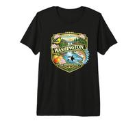 Washington Souvenir State Symbols Apples Onions Novelty Premium T-Shirt