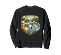 Washington Souvenir State Symbols Apples Onions Novelty Sweatshirt