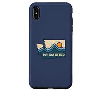 Washington State Map Retro Line Mount Rainier National Park Case for iPhone XS Max