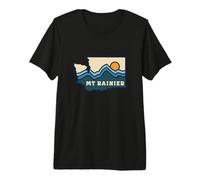 Washington State Map Retro Line Mount Rainier National Park Premium T-Shirt