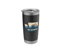 Washington State Map Retro Line Mount Rainier National Park Stainless Steel Insulated Tumbler