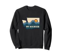 Washington State Map Retro Line Mount Rainier National Park Sweatshirt
