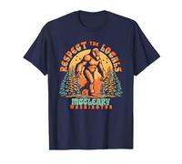 Washington State Native Sasquatch Gear Mccleary Washington Respect the Locals Bigfoot PNW Blue V-Neck T-Shirt