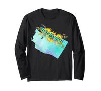 Washington State Pride Floral Sunflower Design Art Long Sleeve T-Shirt