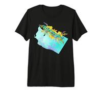 Washington State Pride Floral Sunflower Design Art Premium T-Shirt