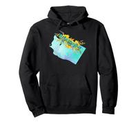 Washington State Pride Floral Sunflower Design Art Pullover Hoodie