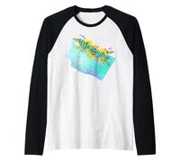 Washington State Pride Floral Sunflower Design Art Raglan Baseball Tee