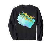 Washington State Pride Floral Sunflower Design Art Sweatshirt