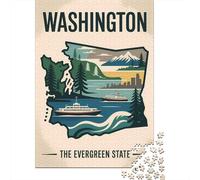 Washington State Travel 1000 Piece Jigsaw Puzzle for Adults, 38x26cm/1000pcs, January Puzzle Activity, Screen-Free Leisure And A Calmer Routine