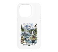 Washington State Watercolor Landscape Nature Travel Design Case for iPhone 15 Pro