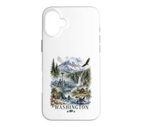 Washington State Watercolor Landscape Nature Travel Design Case for iPhone 16 Plus