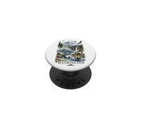 Washington State Watercolor Landscape Nature Travel Design PopSockets Adhesive PopGrip