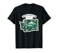 Washington The Evergreen State Art Pacific Northwest Design T-Shirt