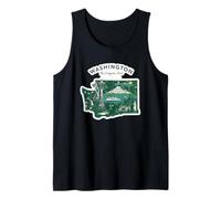 Washington The Evergreen State Art Pacific Northwest Design Tank Top