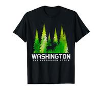 Washington The Evergreen State Moose Nature Lover PNW Value Graphic T-Shirt