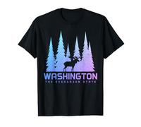 Washington The Evergreen State Moose Nature Lover Value Graphic T-Shirt
