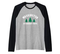 Washington The Evergreen State PNW Raglan Baseball Tee