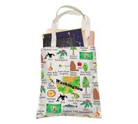 Washington Tote Bag Evergreen State Vacation Lover Reusable Shopping Bag WA Travel Gift for BFF Mom Dad (Washington-S)